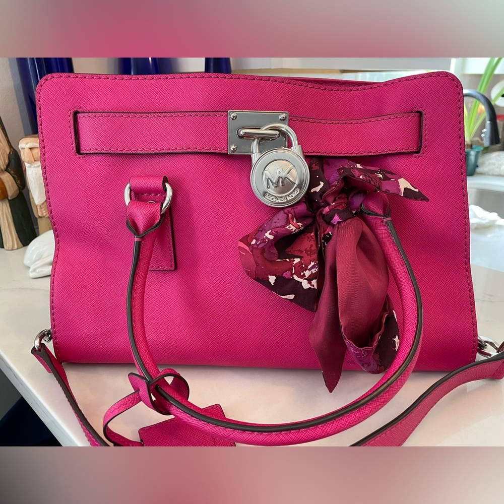 Michael Kors Hamilton Medium Raspberry Handbag
